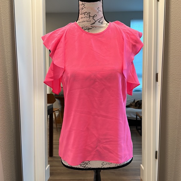 Amanda Uprichard Hot Pink Silk Blouse - Picture 2 of 9